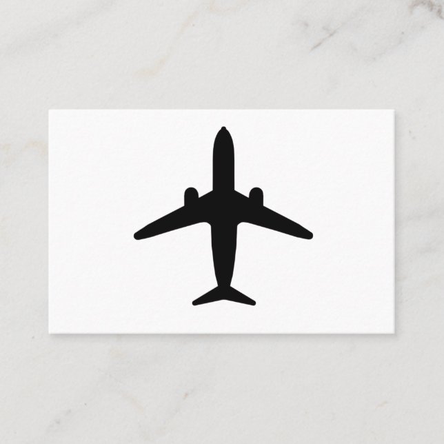 Black aircraft silhouette business card (Front)