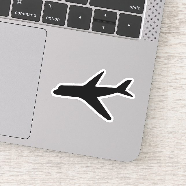Black aircraft silhouette, side view sticker (Detail)