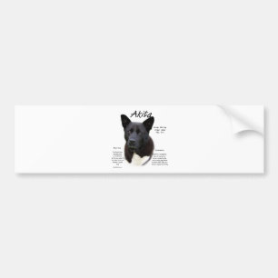 Black Akita History Design Bumper Sticker
