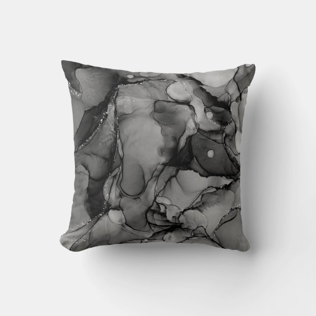 Black alcohol ink cushion (Front)