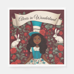 Black Alice in Wonderland Napkin