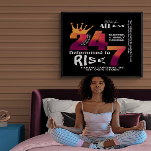 Black All Day 24/7 Slogan Graphic Poster