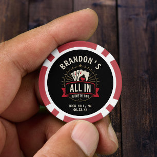 Black "All In Before the Ring" Bachelor Party  Poker Chips