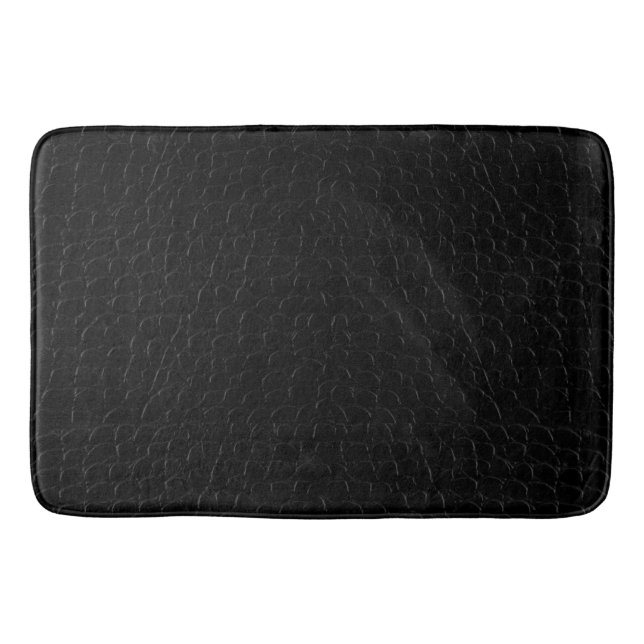 Black Alligator Skin Print Bath Mat (Front)