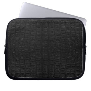 Black Alligator Skin Print New Laptop Sleeve