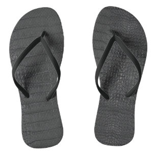 Black Alligator Texture Print Jandals