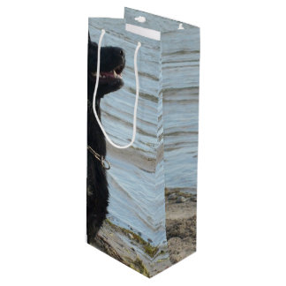 Black Alsatian Silhouette Wine Gift Bag