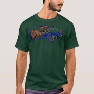 Black Alternate Design of a Mandarinfish T-Shirt