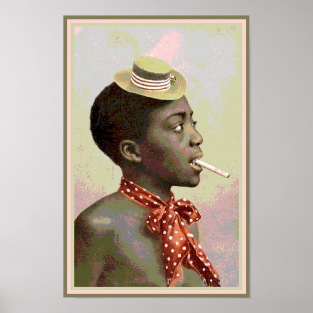 Black America Vintage Boy With Cigar Poster (Front)