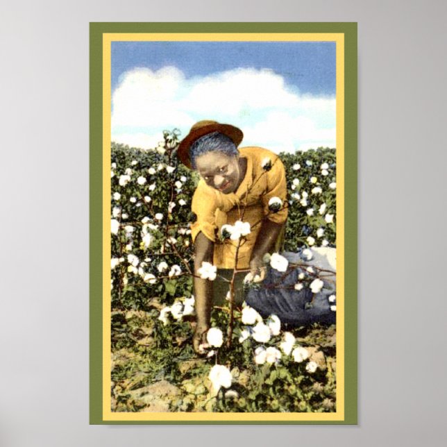 Black America Vintage Cotton Field Woman Poster (Front)