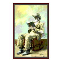 Black America Vintage Man Reading Book