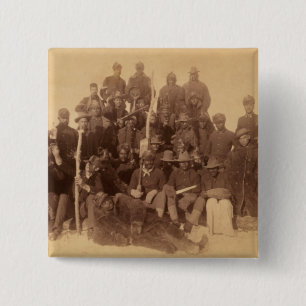 Black American Fighting Cavalry: Buffalo Warriors 15 Cm Square Badge