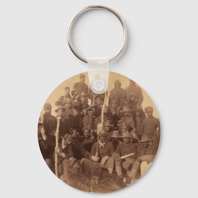 Black American Fighting Cavalry: Buffalo Warriors Key Ring (Front)