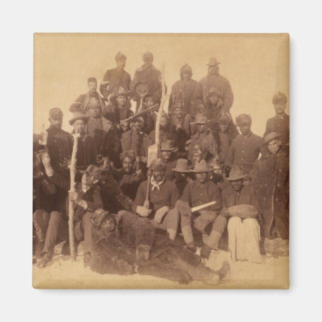 Black American Fighting Cavalry: Buffalo Warriors Magnet (Front)