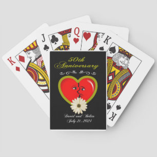 Black American Golden wedding anniversary Playing Cards
