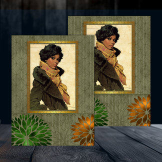 Black American Retro Beauty Decoupage 1 Tissue Paper
