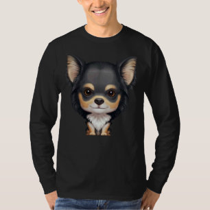Black &amp Tan Long Haired Chihuahua T-Shirt