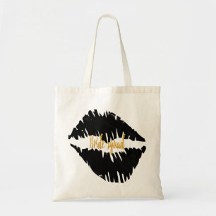 Black an Gold Bride squad kiss Goth Tote Bag