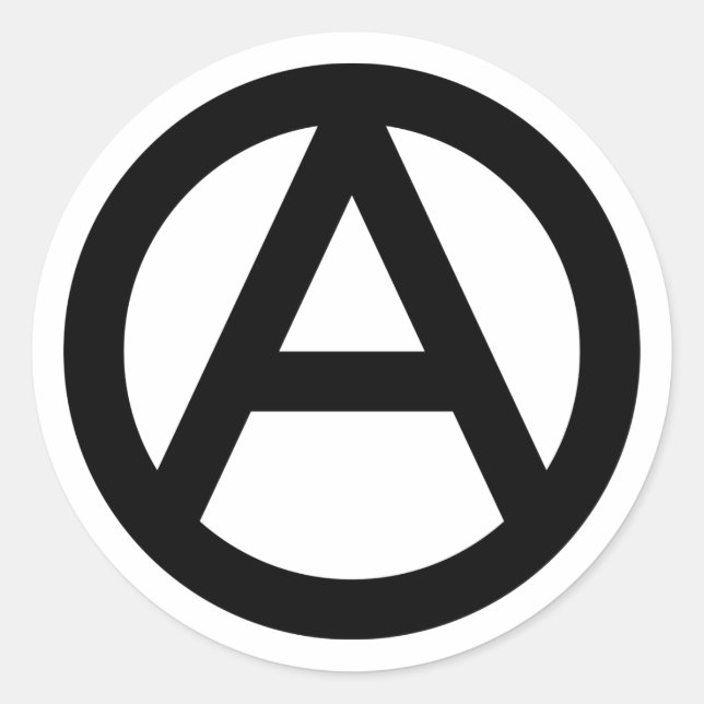 BLACK Anarchy symbol Classic Round Sticker (Front)