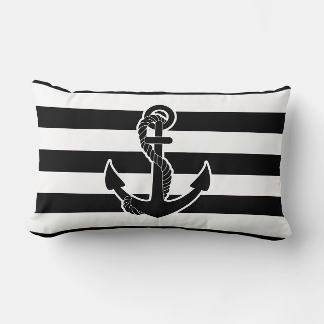 Black Anchor Lumbar Cushion (Front)