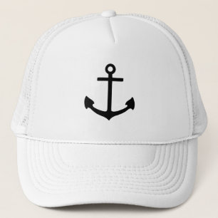 Black Anchor Trucker Hat