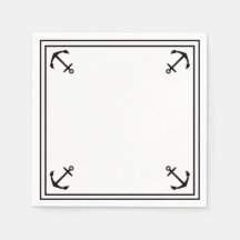Black Anchors on White Customisable Cocktail