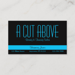 Black and Aqua Blue Business Card