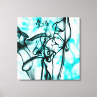 Black and Aqua Teal Abstract Smoke Pattern