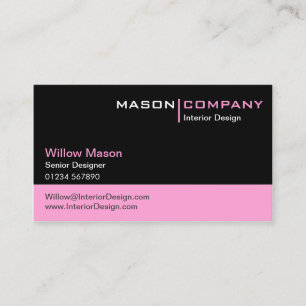Black and Baby Pink Corporate Business Card