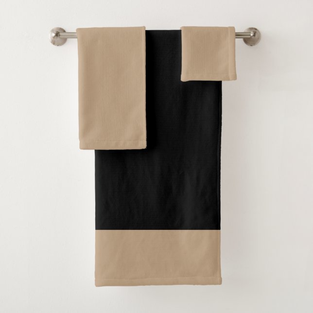 Black And Beige  Bath Towel Set (Insitu)