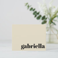 Black and Beige Bold Typography Personalised Name