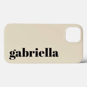 Black and Beige Bold Typography Personalised Name  iPhone 13 Case