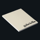Black and Beige Bold Typography Personalised Name  Notepad<br><div class="desc">Bold Modern Typography Personalised Name Notepad in Black and Beige</div>