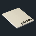 Black and Beige Bold Typography Personalised Name  Notepad<br><div class="desc">Bold Modern Typography Personalised Name Notepad in Black and Beige</div>