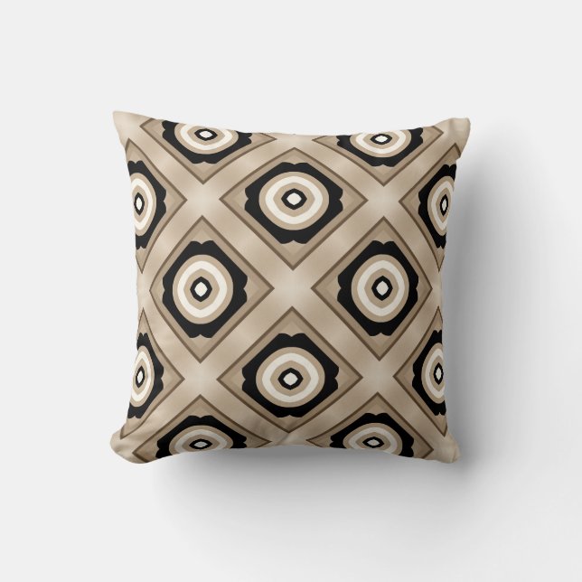 Black and Beige Diamond Contrast Cushion (Front)