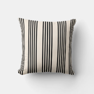 Black and beige five stripe pattern cushion