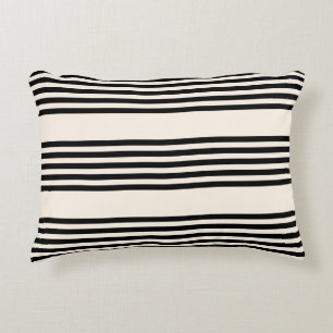 Black and beige five stripe pattern decorative cushion