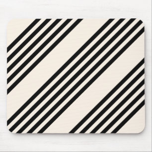 Black and beige five stripe pattern mouse pad