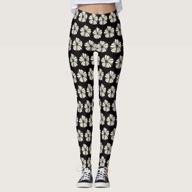 Black and beige  leggings (Front)