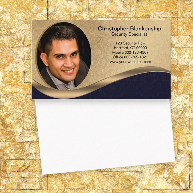 Black and Beige Professional Custom Photo  Business Card (Creator Uploaded)