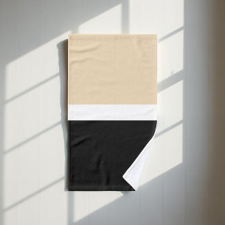 Black and Beige Stripes Pattern Elegant, Modern Bath Towel Set