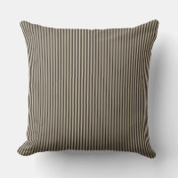 Black and Beige Ticking Stripe Cushion