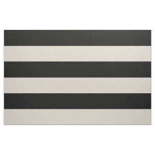 Black and Beige Wide Stripes Large Scale Fabric