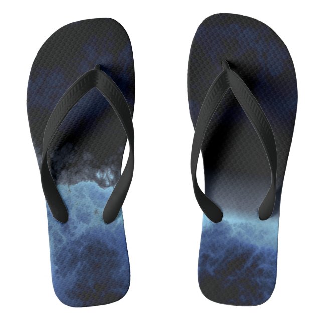 Black and Blue abstract Jandals (Footbed)