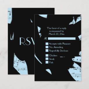 Black and Blue Abstract Music RSVP w Menu Choice