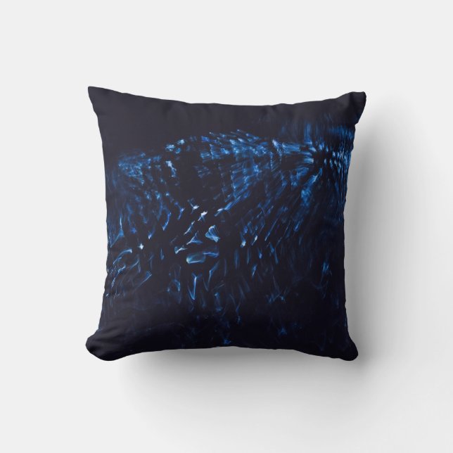 Black and blue abstract painting cushion (Front)