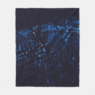 Black and blue abstract painting fleece blanket
