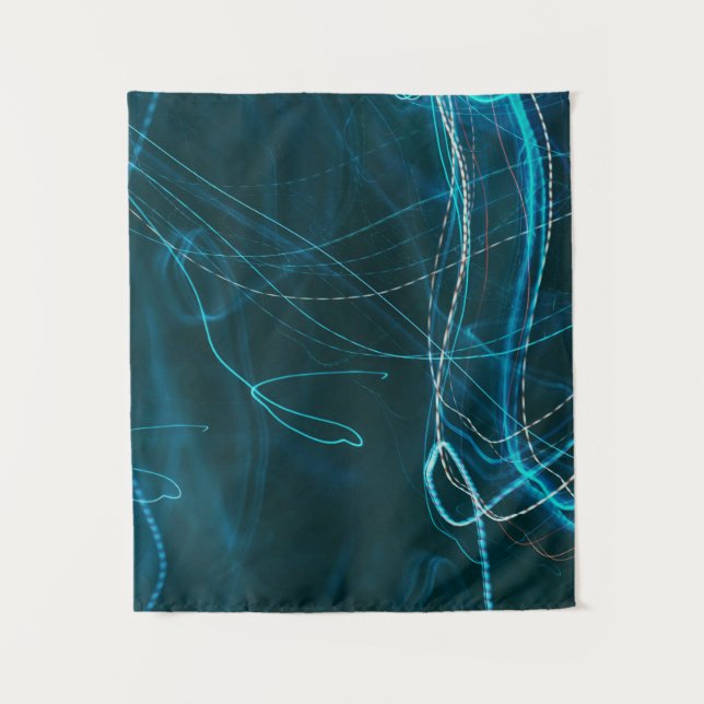 Black and blue abstract painting tapestry (Front)