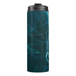 Black and blue abstract painting thermal tumbler