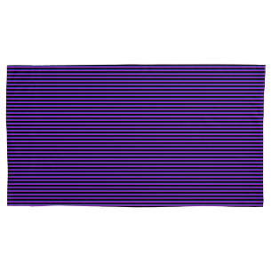 Black and Blue and Purple Stripes Pillowcase